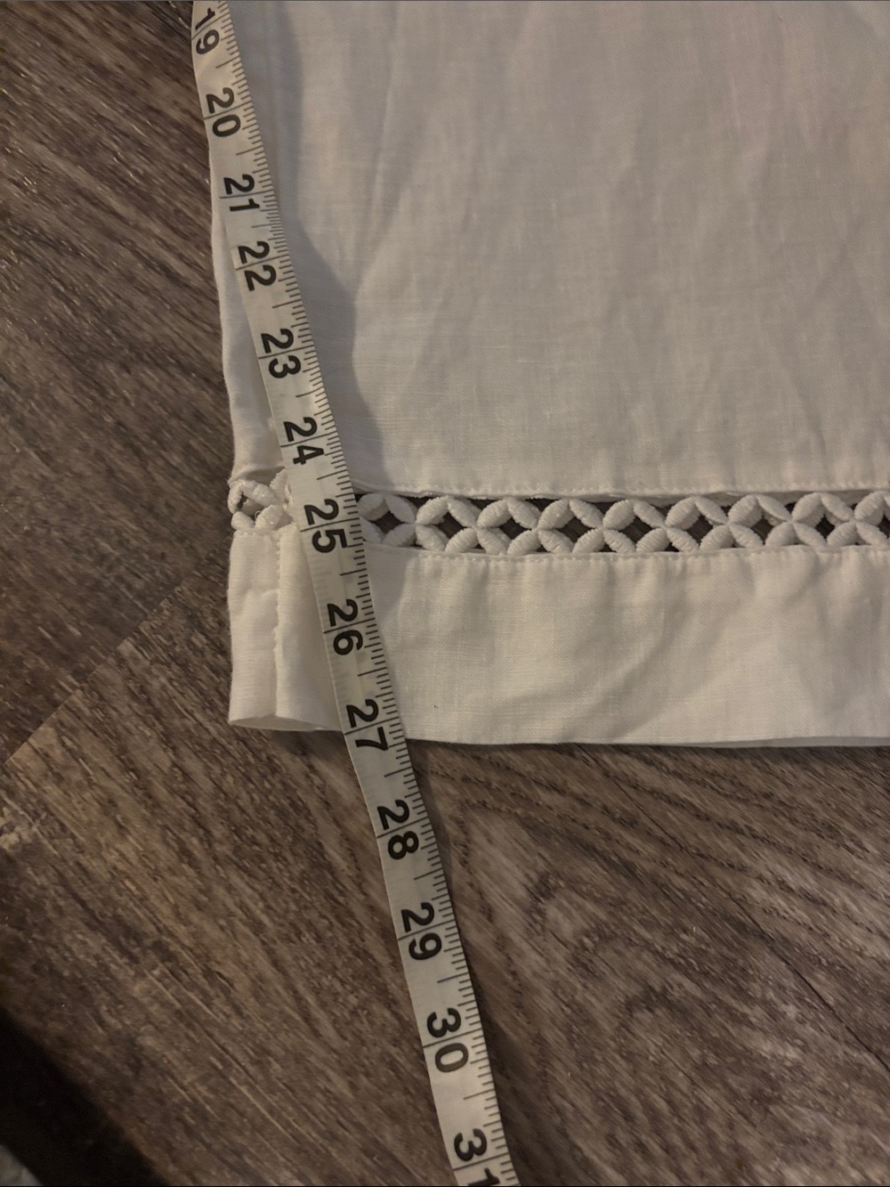 Joie White Wide-Leg Linen Pants with Crochet Trim - Picture 8 of 10